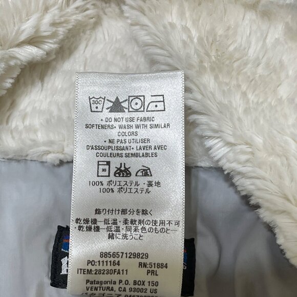 Patagonia Pelage Fleece Jacket M Medium Cream Fuzzy Double Breasted - Picture 8 of 9